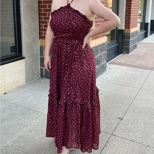 Burgundy and Gold dress